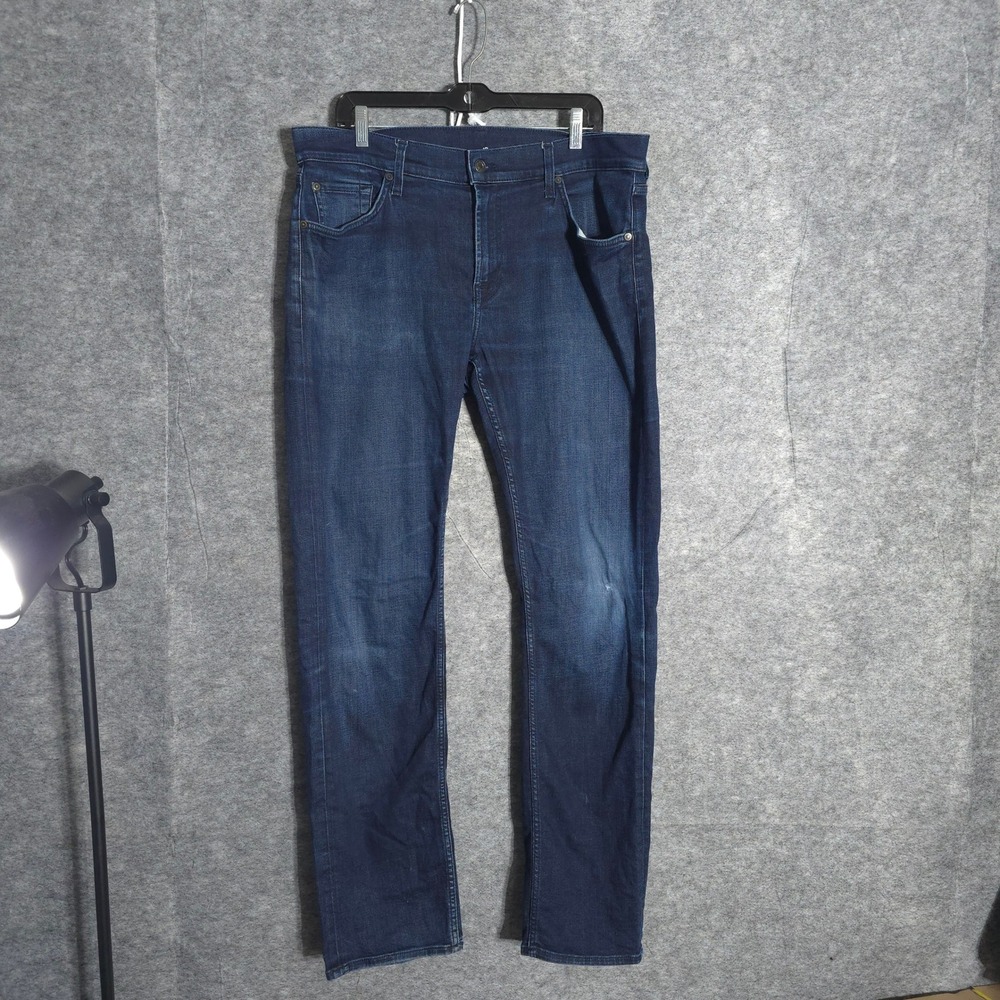 7 For All Mankind Jeans Men 36 Dark Blue Straight Leg Stretch Denim Cowboy Egypt